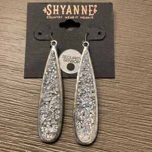 Sparkling Silver Teardrop Earrings